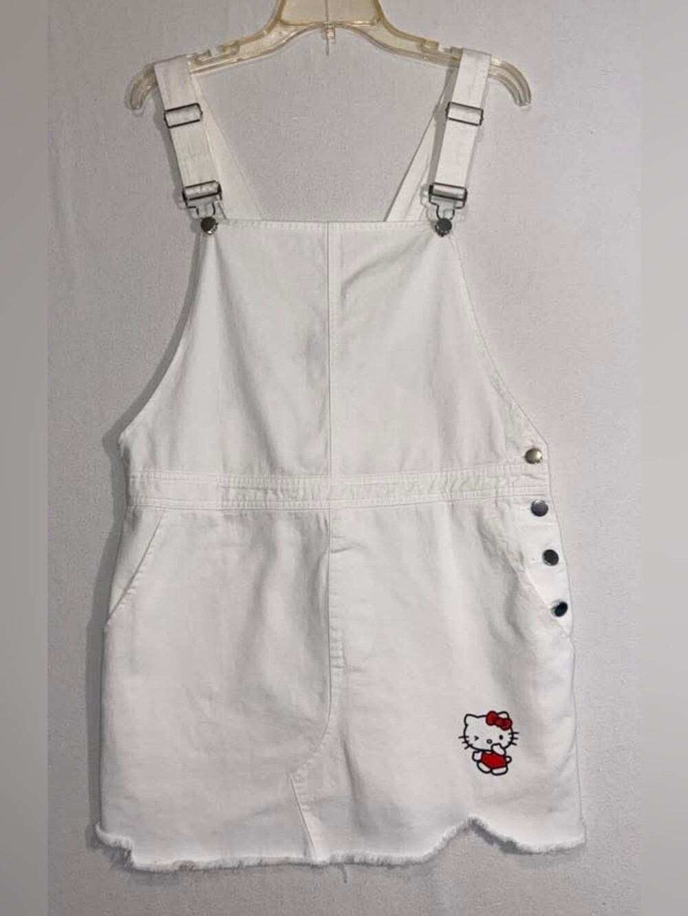 Hello Kitty White Kids Denim Overall Dress